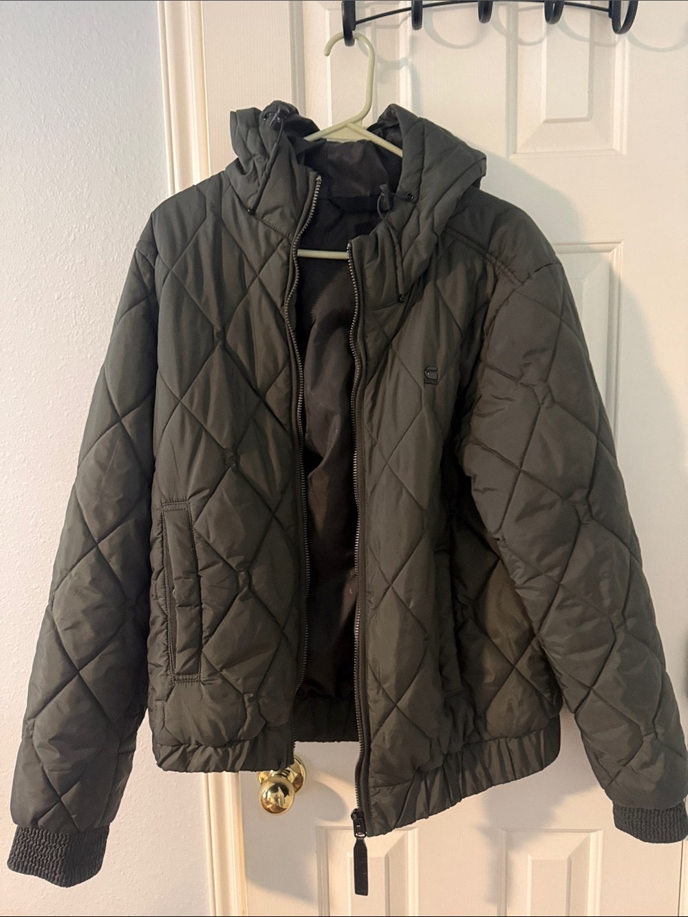 G-Star Quilted Hooded Men’s Jacket - Olive Green